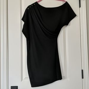 Cold shoulder mini dress with spikes